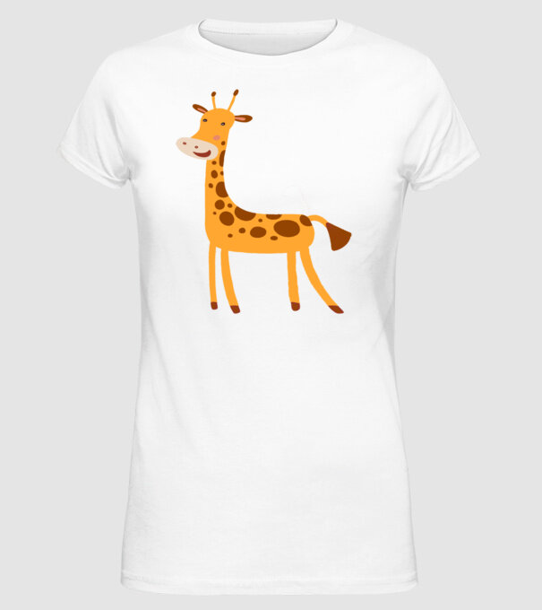 Girafă drăguță model alb pe tricou