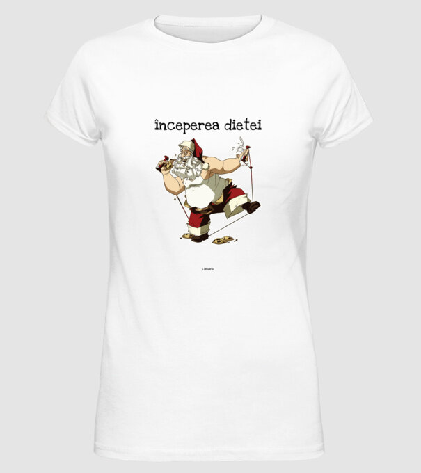 începerea dietei - 1 ianuarie model alb pe tricou