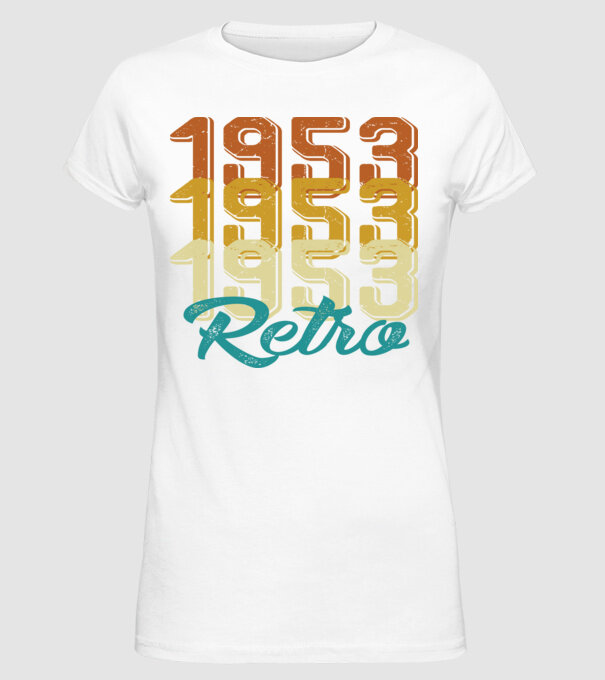 1953 Retro model alb pe tricou
