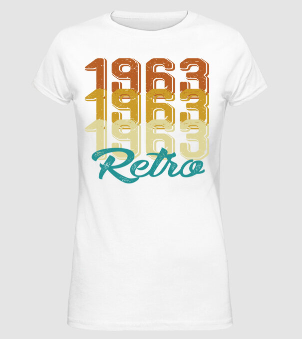 1963 Retro model alb pe tricou