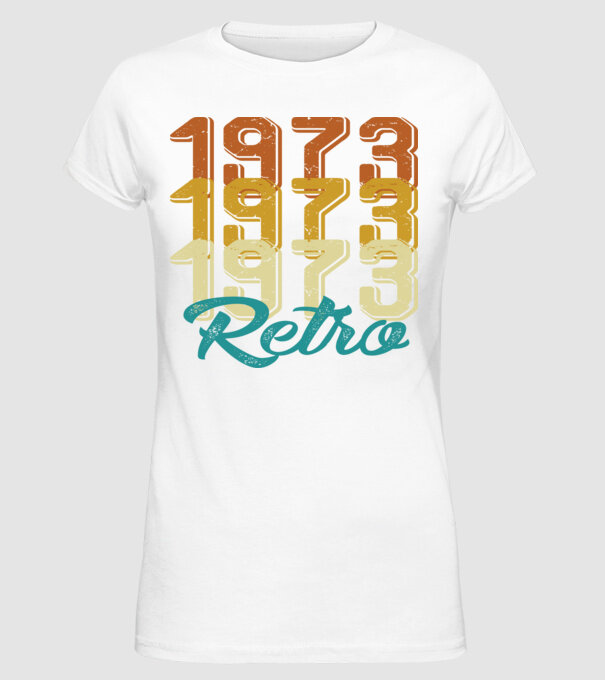 1973 retro model alb pe tricou