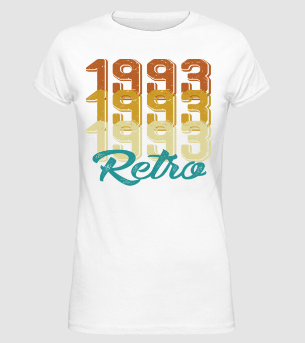 1993 retro model alb pe tricou