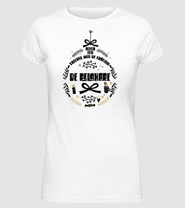acesta este tricoul meu de Crăciun_ de relaxare model alb pe tricou
