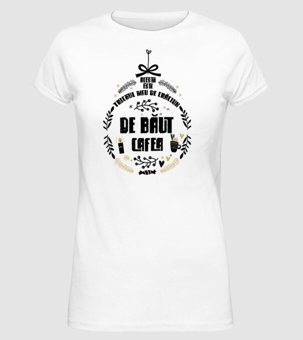 acesta este tricoul meu de Crăciun_de băut cafea model alb pe tricou