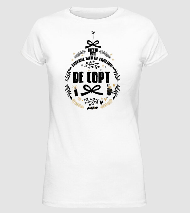acesta este tricoul meu de Crăciun_de copt model alb pe tricou