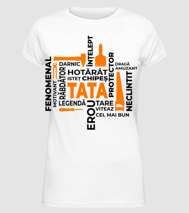 Acronimele tatălui model alb pe tricou