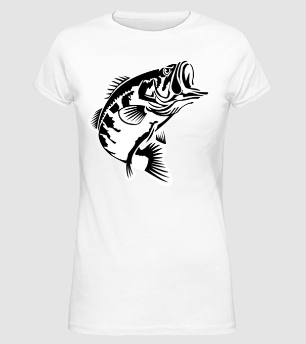 AngryFish model alb pe tricou