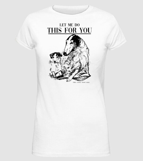 BORZOI Elagant model alb pe tricou
