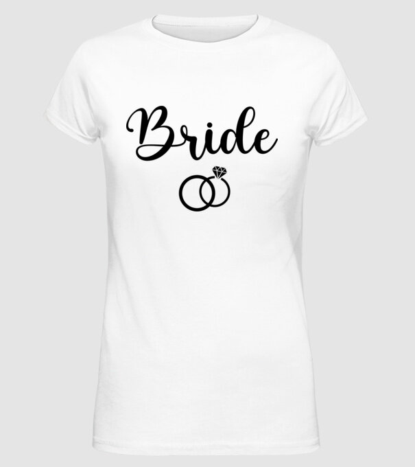 Bride model alb pe tricou