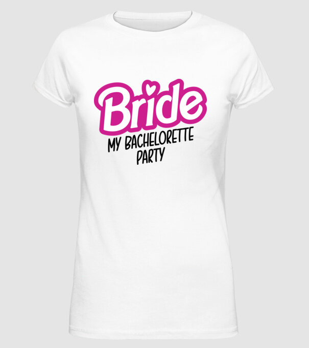 Bride Barbie model alb pe tricou