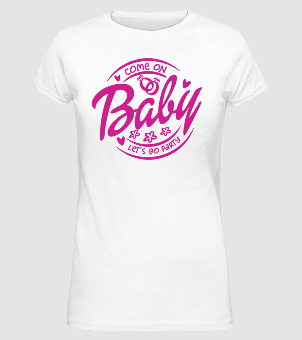 Bride Barbies Baby lets go party model alb pe tricou