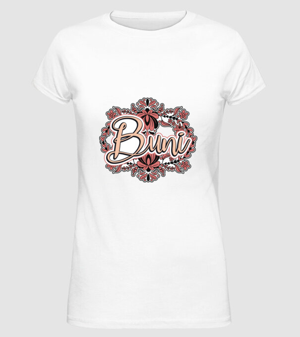 Buni model alb pe tricou