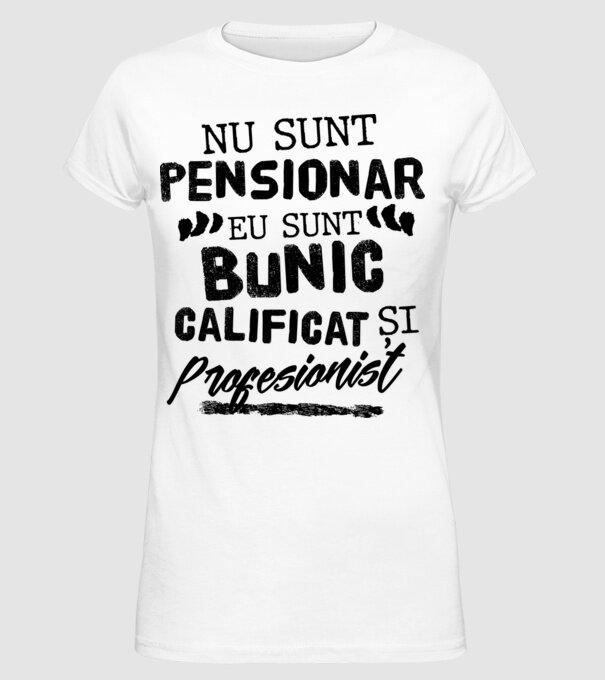 Bunicul profesionist model alb pe tricou