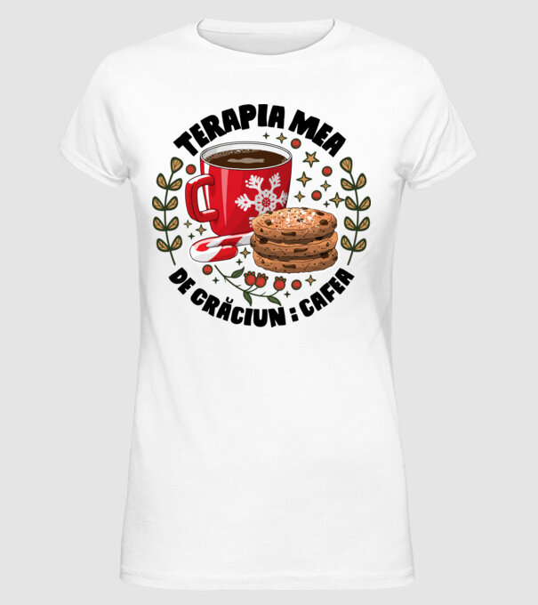 Cană de cafea de Crăciun model alb pe tricou