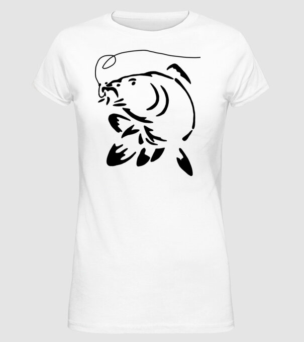Carp model alb pe tricou