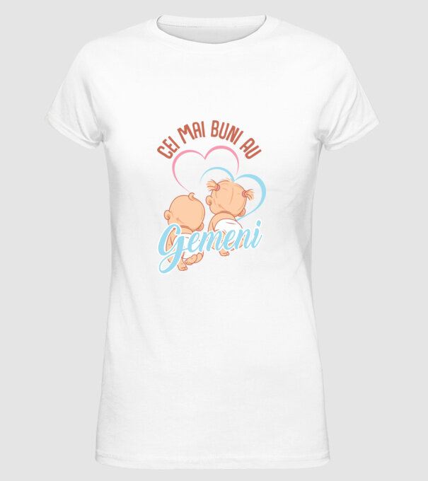 Cei mai buni au gemeni model alb pe tricou