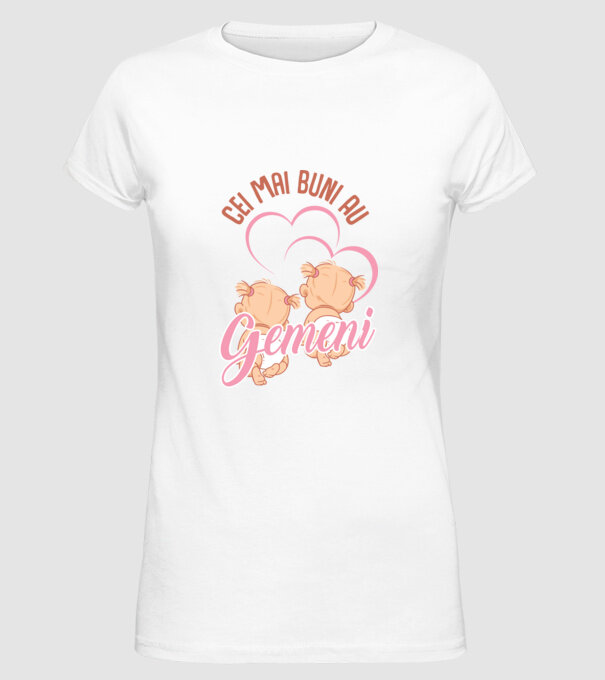 Cei mai buni au gemeni model alb pe tricou