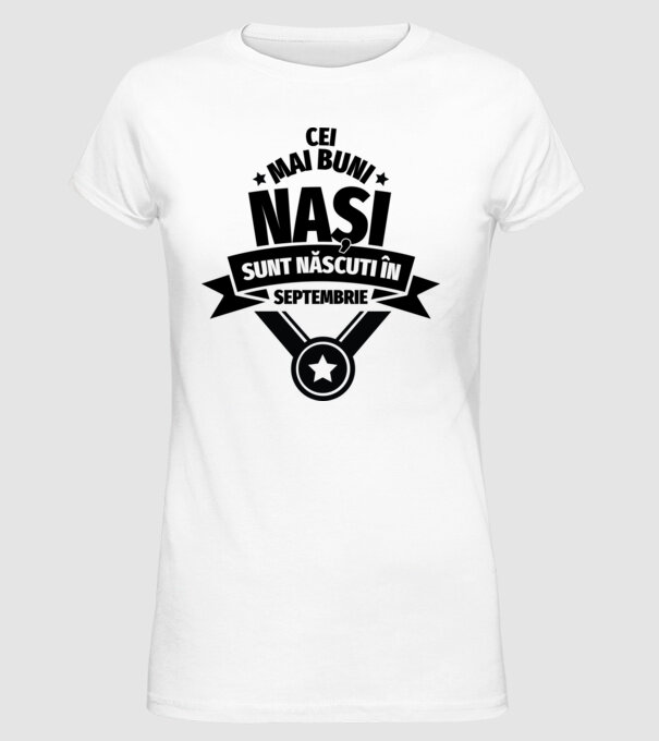 Cei mai buni nași sunt născuți în septembrie. model alb pe tricou