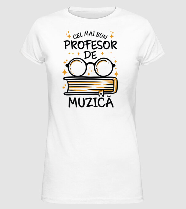 Cel mai profesor muzică model alb pe tricou