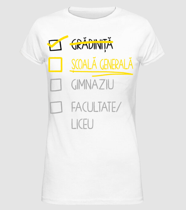 Cheklist educație - grădiniță alb model alb pe tricou