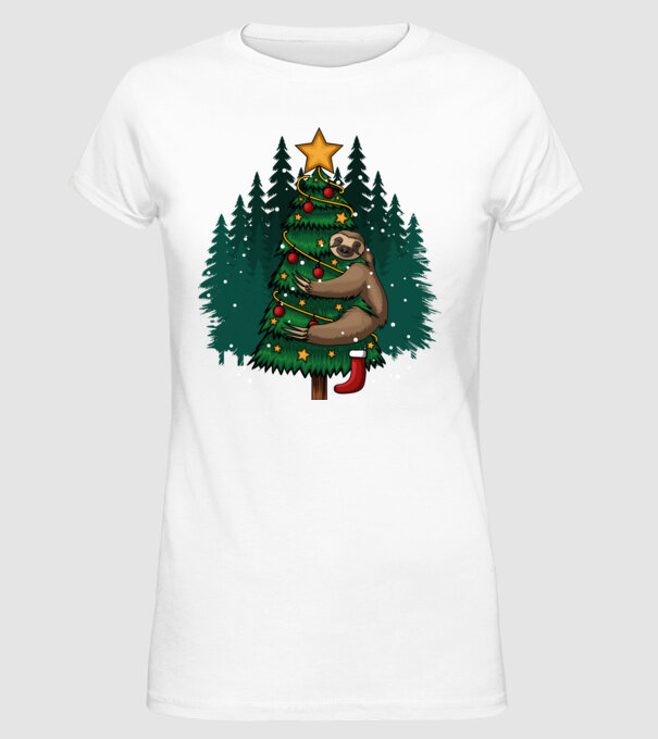 Christmas model alb pe tricou