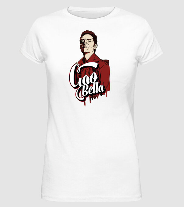 ciao bella berlin model alb pe tricou
