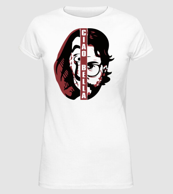 ciao bella professor model alb pe tricou