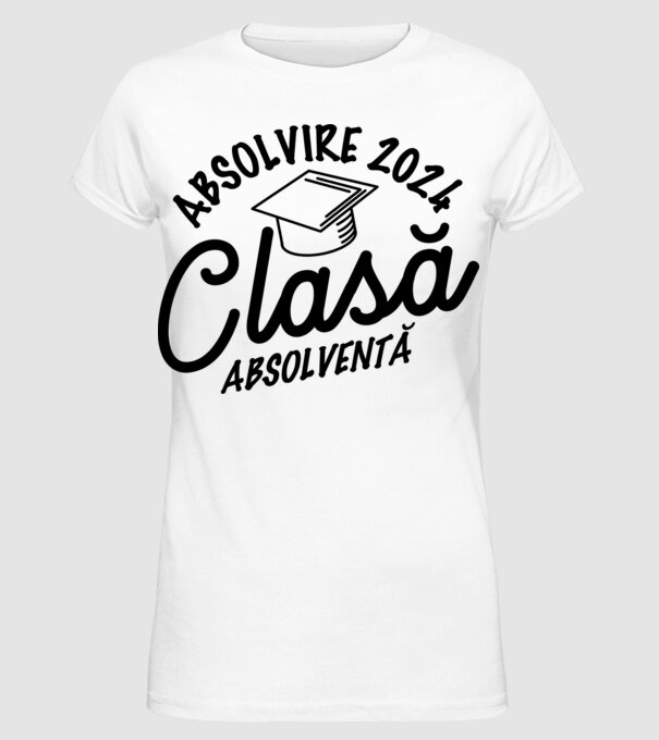 Clasă absolventă model alb pe tricou