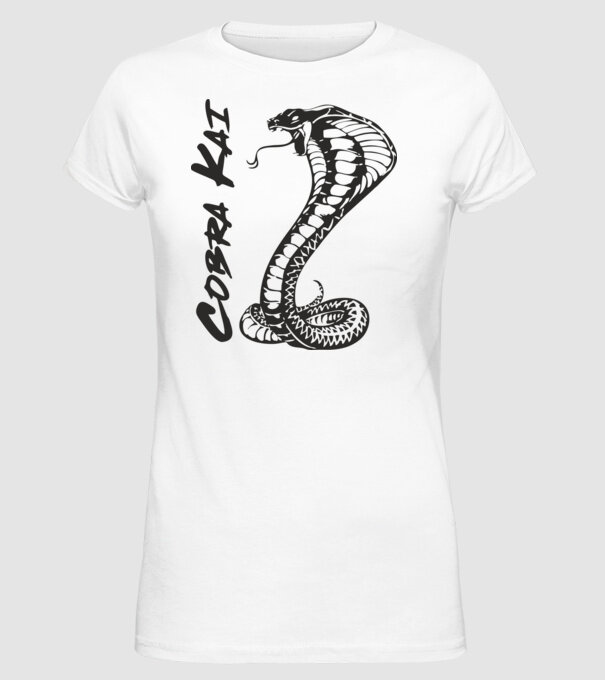 cobra kai black model alb pe tricou