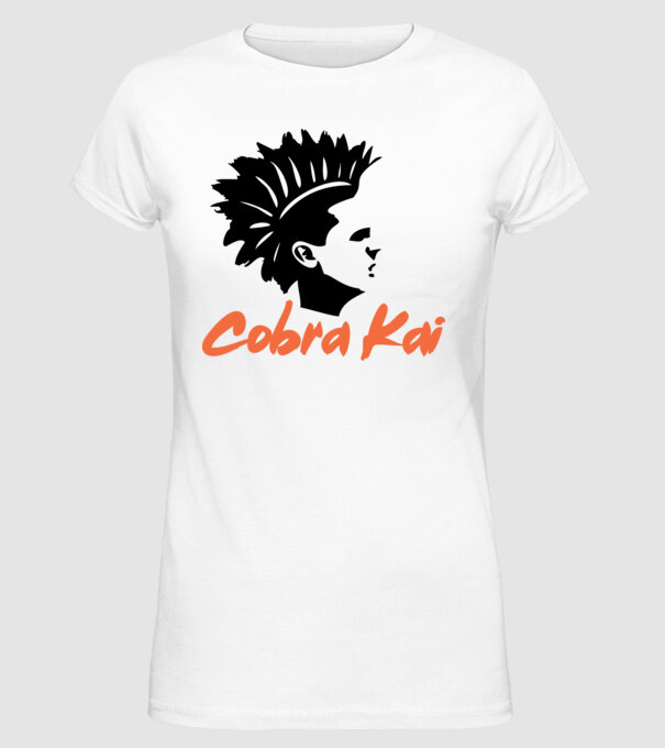 cobra kai punk model alb pe tricou