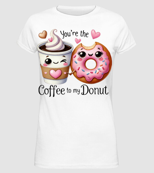 Coffee to my Donut model alb pe tricou