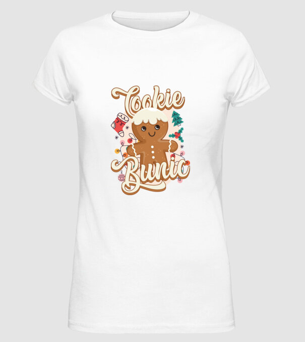 Cookie bunic model alb pe tricou