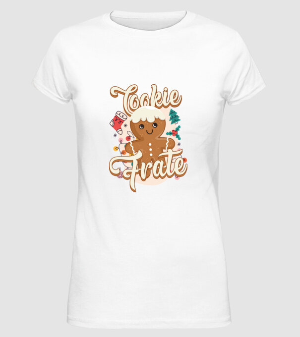 Cookie frate model alb pe tricou
