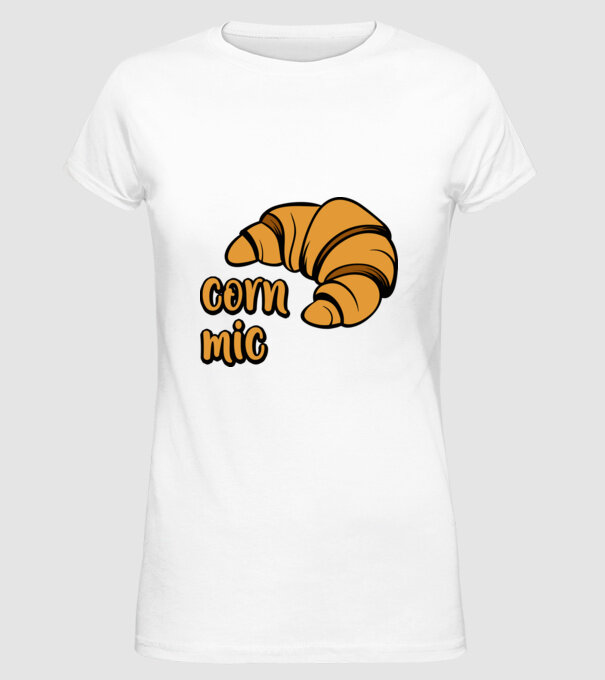 corn mic model alb pe tricou