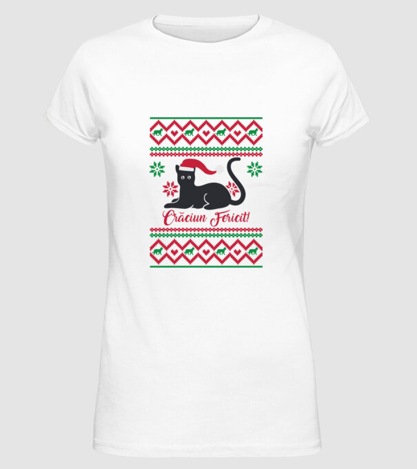 crăciun fericit model alb pe tricou