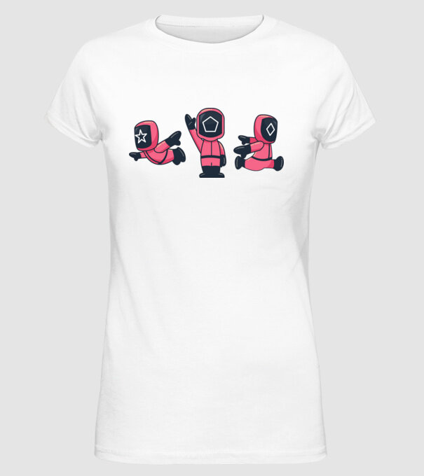 cute squid game toys model alb pe tricou