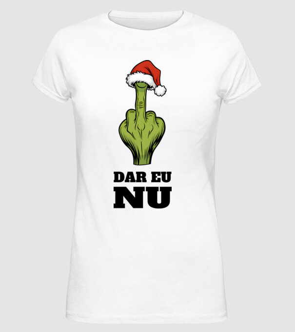 Dar eu NU alb model alb pe tricou