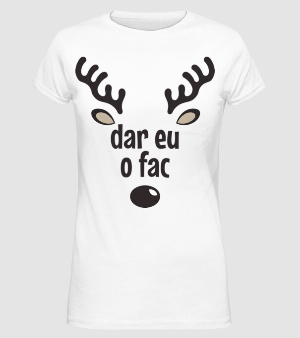 Dar eu o fac crăciun chiar căprioară Alb model alb pe tricou