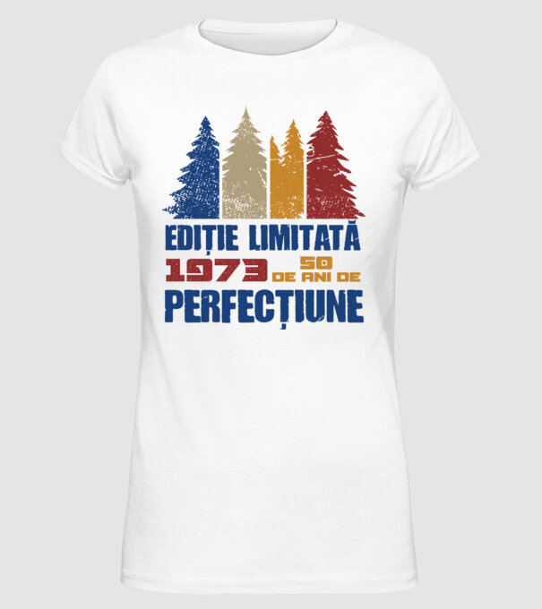 Ediție limitată 1973 - 50 de ani de perfecțiune model alb pe tricou