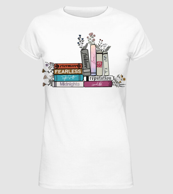 Eras tour books color 2 model alb pe tricou