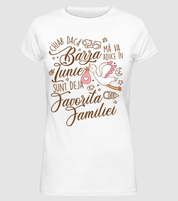 Favorita familiei IUNIE model alb pe tricou