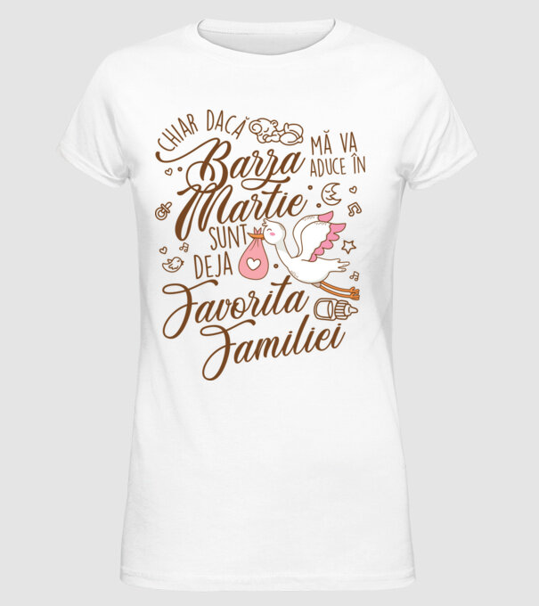 Favorita familiei MARTIE model alb pe tricou