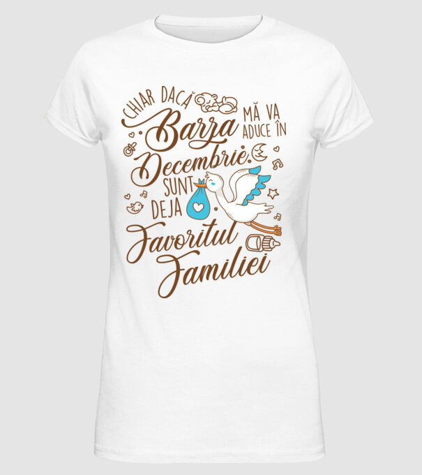 Favoritul familiei DECEMBRIE model alb pe tricou