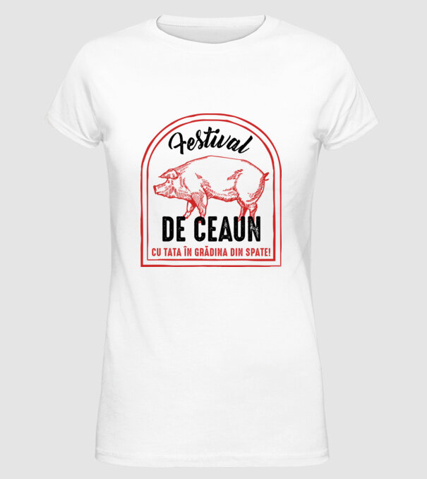 Festival de ceaun - cu tata în grădina din spate! model alb pe tricou