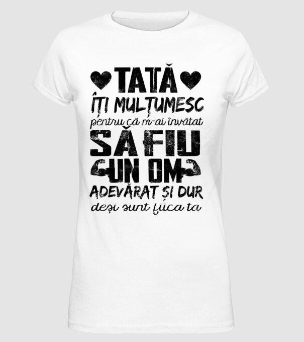 fiică crescută ca fiu Alb model alb pe tricou