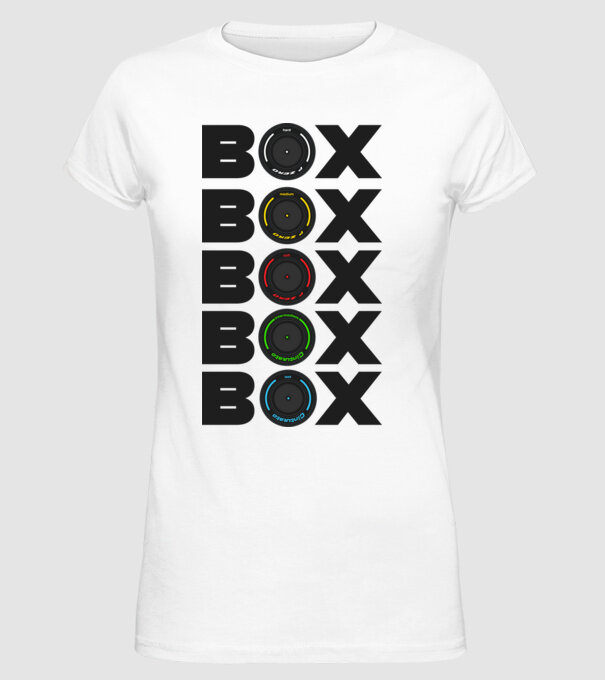 Forma1 box model alb pe tricou