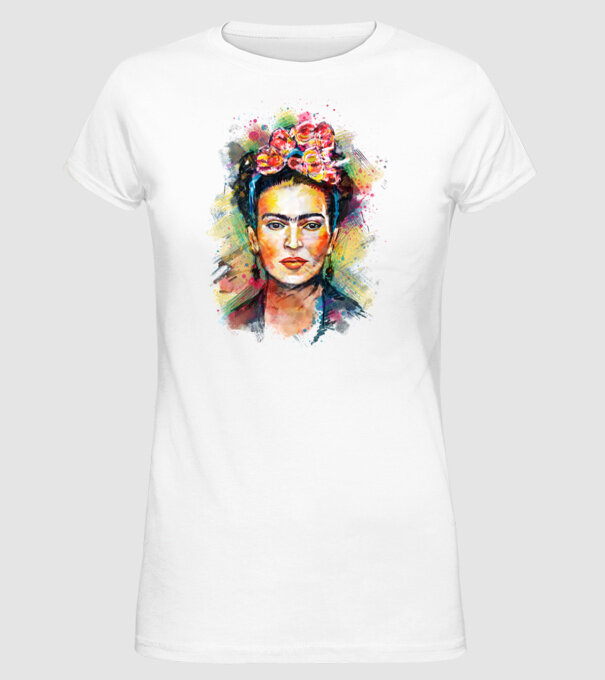 Frida Kahlo model alb pe tricou