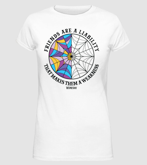 Friends are liability model alb pe tricou