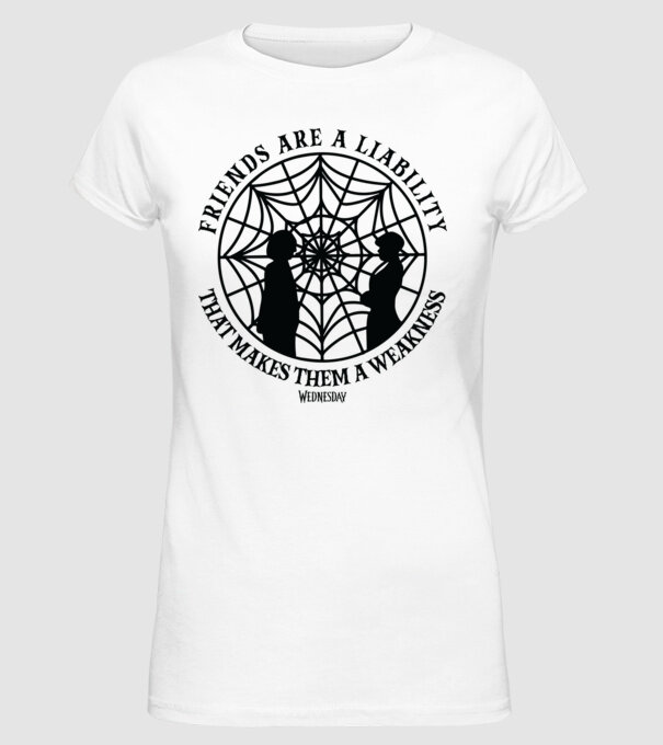 Friends are liability model alb pe tricou