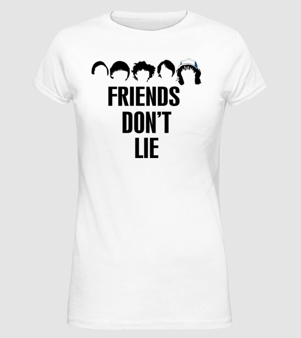 friends dont lie stranger things model alb pe tricou